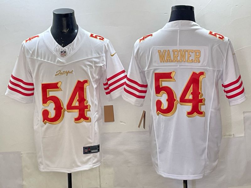 Men 2025 Nike San Francisco 49ers #54 Warner White 5th generation Limited NFL Jersey 041